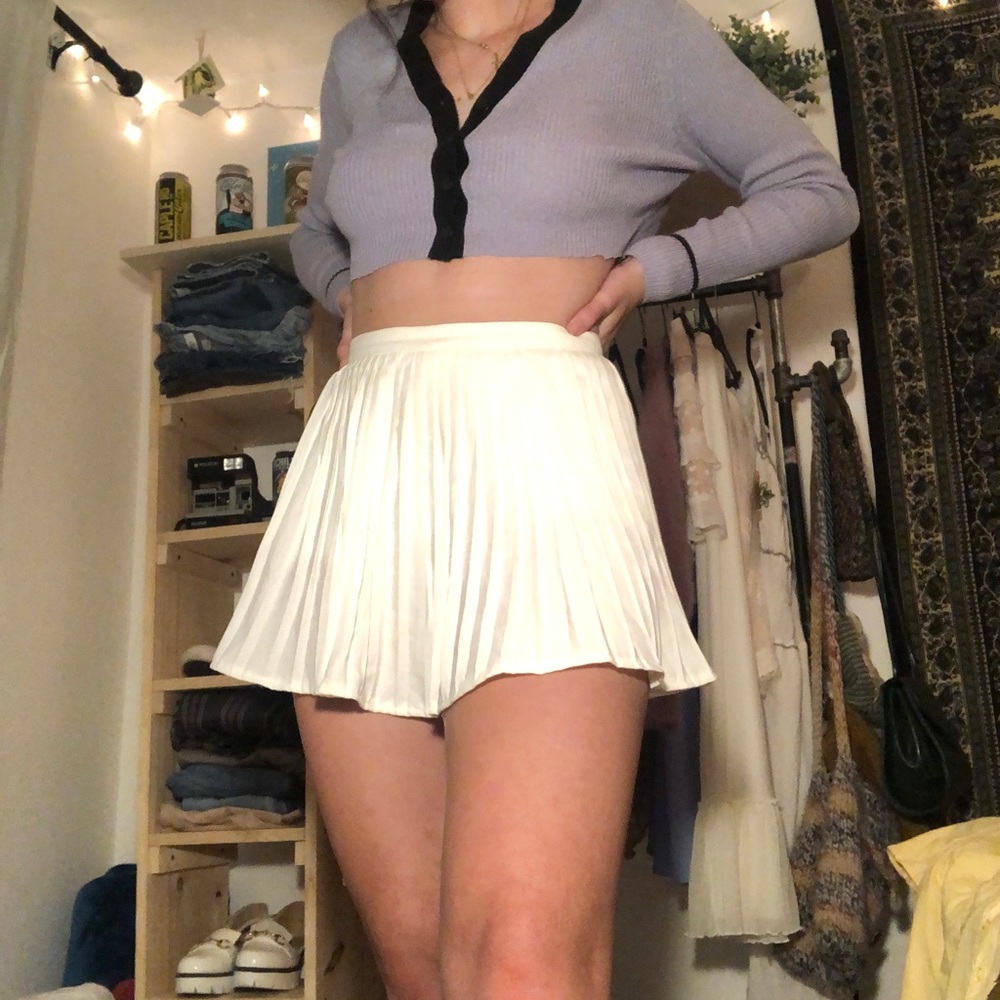 White Pleated Skirt